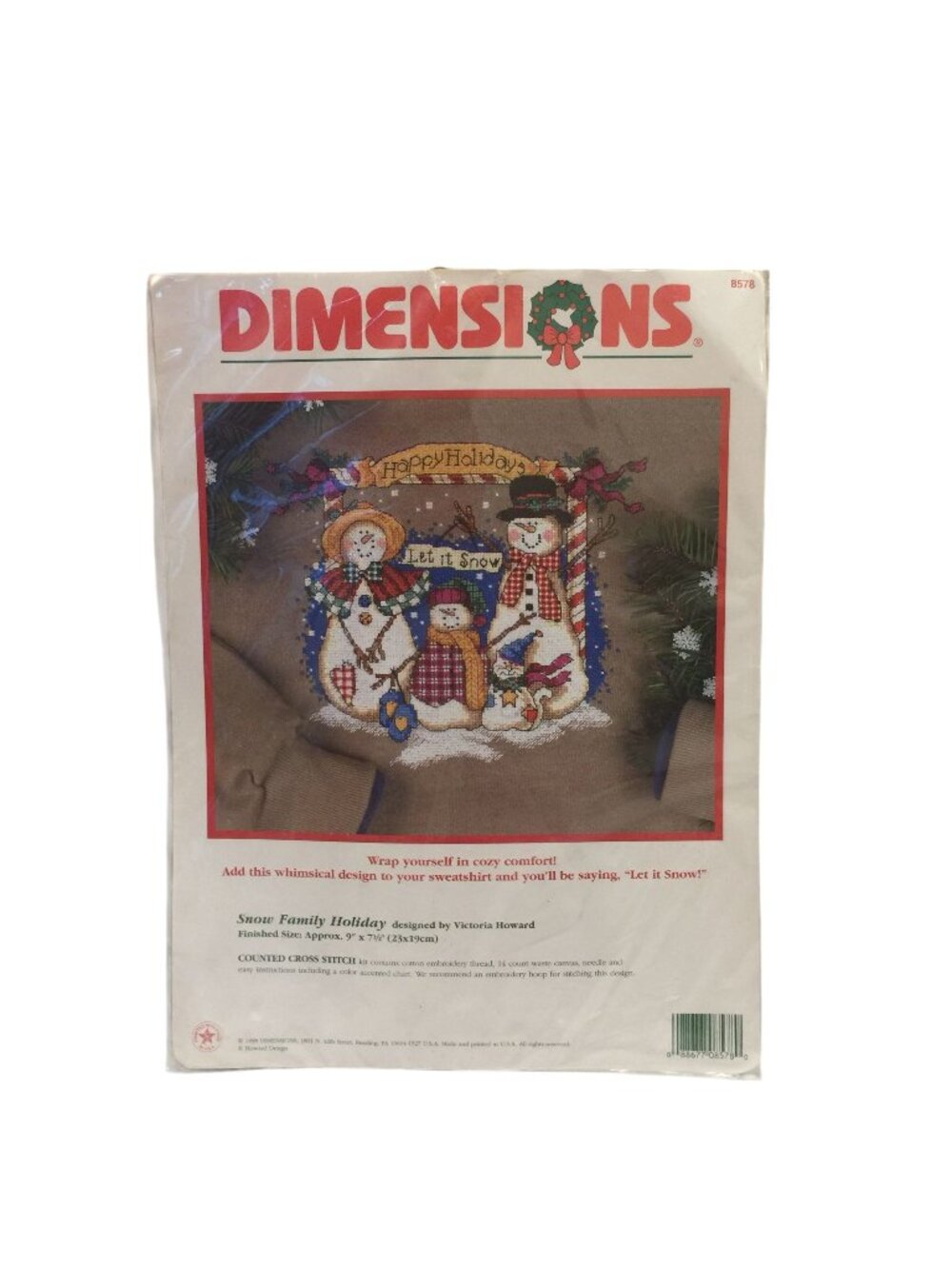 Dimensions SNOW FAMILY HOLIDAY Counted Cross Stitch 9" x 7 1/2"
